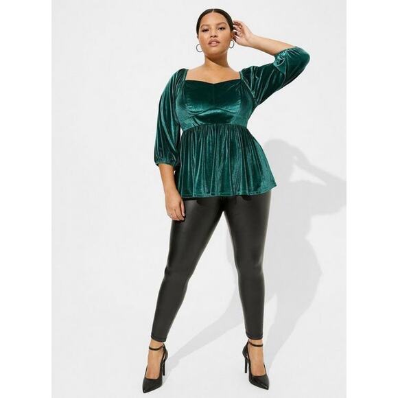 Torrid Plus Size L Velvet Corset Peplum Top Whimsygoth Fairy Witch Holiday Top - Picture 3 of 14